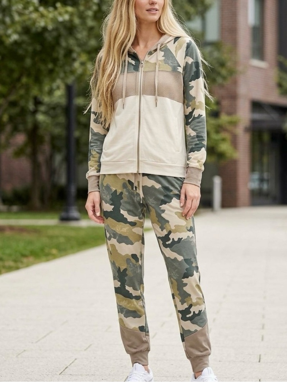 NWT Two Pc. Cotton Knit Zip Front Hoodie & Matching Joggers
